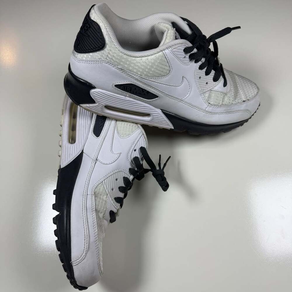 Nike Air Max 90 White Black Gray Classic Running Sneakers Shoes Size 10.5